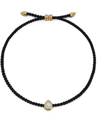 Monica Vinader - 18K-Vermeil Pear-Diamond Cord Bracelet - Lyst