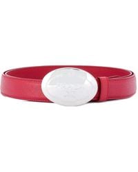 Prada - Oval Engraved Buckle Belt - Lyst