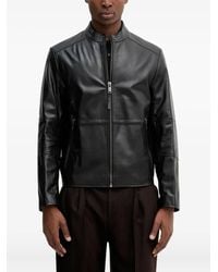 HUGO - Lederjacke Mit Reißverschluss - Lyst