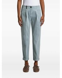 Peserico - Pleated Turn-Up Trousers - Lyst
