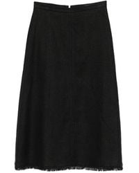 Max Mara - Fringed-Hem A-Line Midi Skirt - Lyst