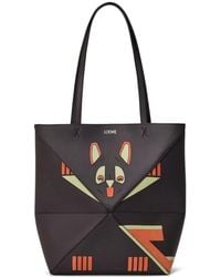 Loewe - X Louis Wain Medium Futurist Cat Puzzle Fold Graphic Straps Tote Bag - Lyst