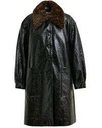 Essentiel Antwerp - Leopard-Print Collar Coat - Lyst