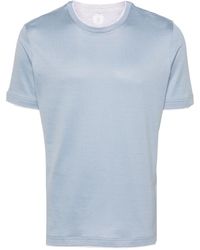 Eleventy - Katoenen T-shirt Met Contrasterende Afwerking - Lyst