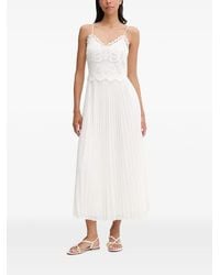 Morgan - Guipure Lace Pleated Midi Dress - Lyst