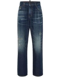 Philipp Plein - Distressed Logo-Plaque Jeans - Lyst