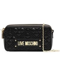 Love Moschino - Borsa tote mini con placca logo - Lyst