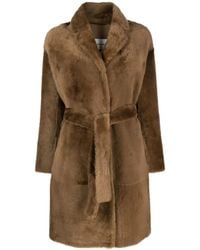 Yves Salomon - Shearling Belted Single-Breasted Coat - Lyst