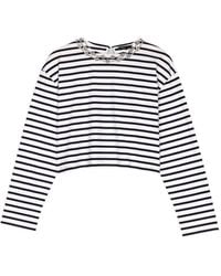 Maje - T-Shirt A Righe Con Maniche Lunghe - Lyst