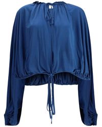 Saint Laurent - Jersey Blouse - Lyst