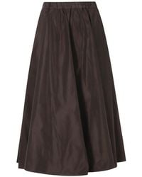 Aspesi - Elasticated-Waistband Flared Midi Skirt - Lyst