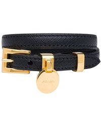 Prada - Saffiano Leather Bracelet - Lyst