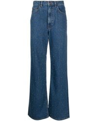FARM Rio - Beaded Wide-leg Jeans - Lyst