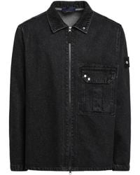 Stone Island - 1200002 Denim-Medium Grainy Wash Overshirt - Lyst