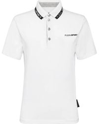 Philipp Plein - Logo-Print Cotton Polo Shirt - Lyst
