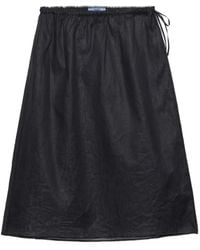 Prada - Cotton Organdy Midi-Skirt - Lyst