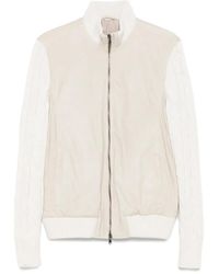 Barba Napoli - Lederjacke Mit Zopfmuster - Lyst