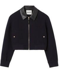 Claudie Pierlot - Faux-Leather Collar Wool Jacket - Lyst