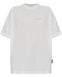 Palm Angels - Camiseta con logo bordado y cuello redondo - Lyst