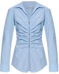 Alexander Wang - Blouse Met Ruches En Rits - Lyst