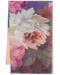 Altea - Floral-print Frayed Scarf - Lyst