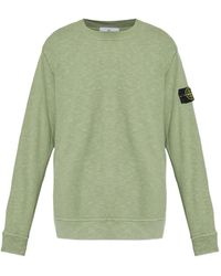 Stone Island - Logo-Patch Cotton Sweatshirt - Lyst