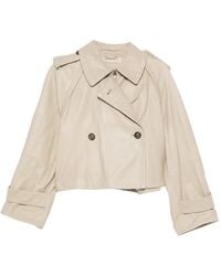 Giorgio Armani - Double-Breasted Leather Jacket - Lyst