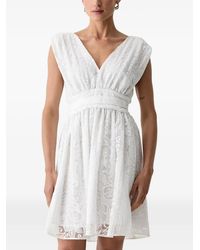 Morgan - Vestido Corto Con Capa De Encaje - Lyst