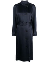 10 Corso Como - Double-breasted Belted Satin Coat - Lyst