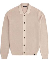 Fay - Cardigan En Maille À Design Côtelé - Lyst