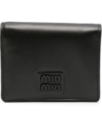 Miu Miu - Logo-Lettering Leather Wallet - Lyst