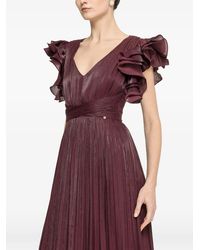 Nissa - Maxi Ruffled Crinkled-Effect Dress - Lyst