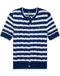 Polo Ralph Lauren - Striped Cable-knit Cardigan - Lyst