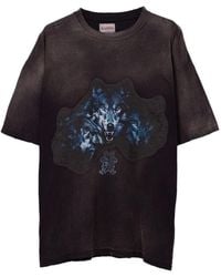 KAMIYA - Gerafeld T-Shirt Met Wolfprint - Lyst