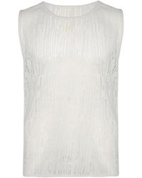 Lanvin - Round-Neck Open-Knit Tank Top - Lyst