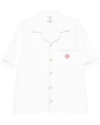 CASABLANCA - Logo-Embroidered Textured-Finish Shirt - Lyst