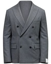 Paolo Pecora - Pinstriped Double-Breasted Blazer - Lyst