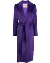 Twinset - Cappotto Doppiopetto Con Cintura - Lyst