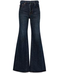 Sacai - Belted Mid-rise Flared Jeans - Lyst