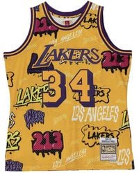 Mitchell & Ness - "La Lakers 1996 Shaquille O'Neal" Slap Sticker Swingman Jersey Vest Top - Lyst