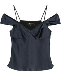 Theory - Off-Shoulder Satin Top - Lyst