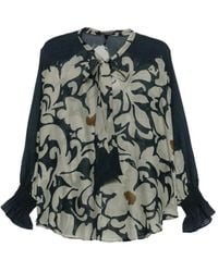 Luisa Cerano - Floral-Print Pussy-Bow Blouse - Lyst