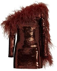 ‎Taller Marmo - Garbo Disco Feather-Trim Minidress - Lyst