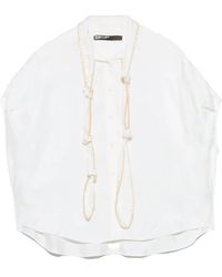 Bimba Y Lola - Knotted Neckline Cape Shirt - Lyst