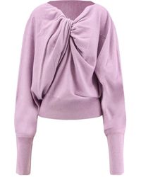 Alberta Ferretti - Knot Detail Ribbed Sweater - Lyst