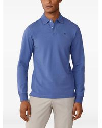 Hackett - Logo-Embroidered Long-Sleeve Polo Shirt - Lyst