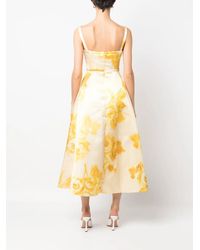 Emilia Wickstead Ragna Rose-print Taffeta-faille Dress in Yellow | Lyst  Canada