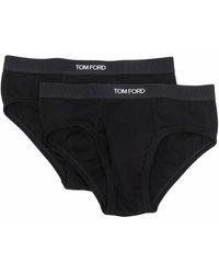 Tom Ford Twee Slips Met Logo Tailleband - Zwart