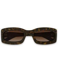 Gucci - Zonnebril Met Rechthoekig Montuur En Schildpadschild-Effect - Lyst