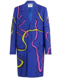 Moschino - Graphic-Print Single-Breasted Coat - Lyst